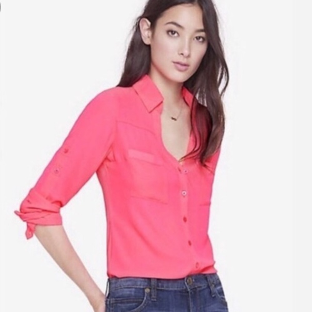 Express Portofino Top in Bright Neon Hot Pink